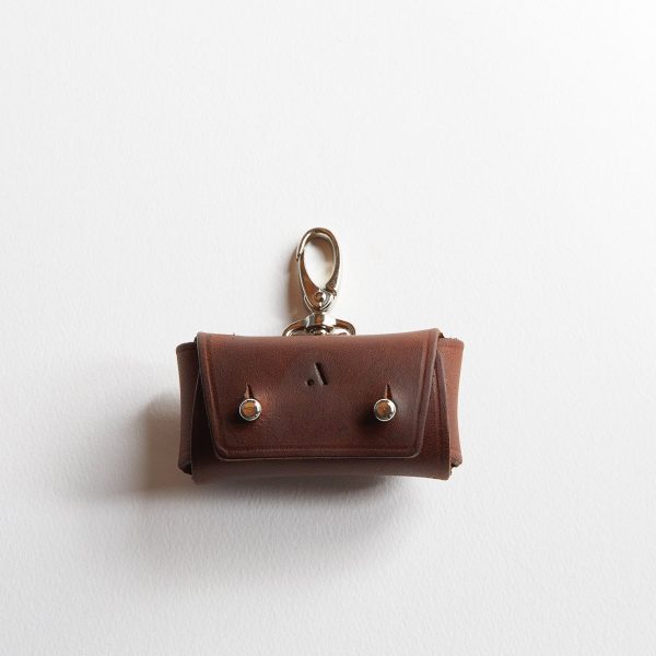acorn leather dog poo bag holder tan Shopfox