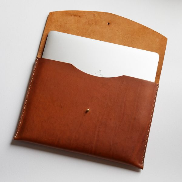 acorn leather laptop sleeve with laptop - Shopfox
