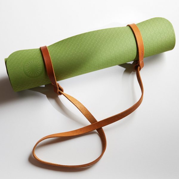 acorn leather yoga mat strap with yoga mat Shopfox