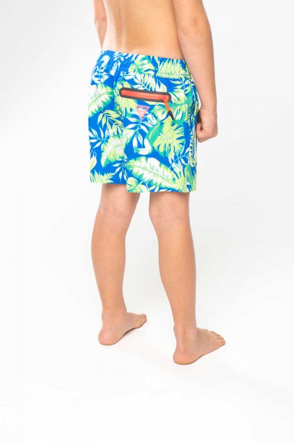 Kiddies Swim Shorts – Toucan Blue & Lime - back - Shopfox