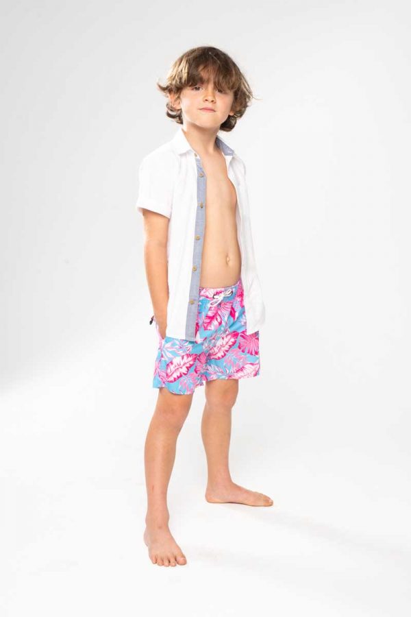 GiLo Lifestyle Kiddies Toucan Pink & Sky Swim Shorts - Shopfox
