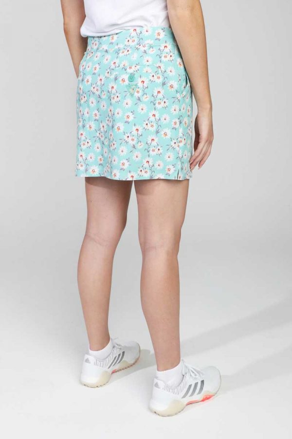 GiLo Lifestyle Ladies Mint Daisy Hybrid Skort back - Shopfox