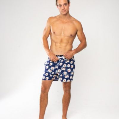 GiLo Lifestyle Mens Navy Daisy Hybrid Lifestyle Short - Shopfox