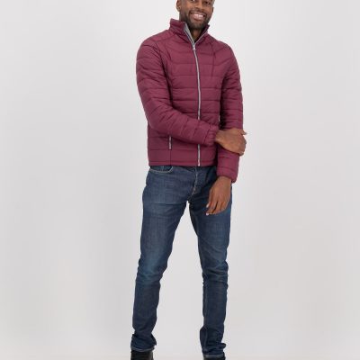 GiLo Lifestyle Mens Burgundy Wine Short Puffer Jacket - Shopfox