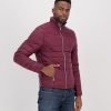 GiLo Lifestyle Mens Burgundy Wine Short Puffer Jacket - front - Shopfox