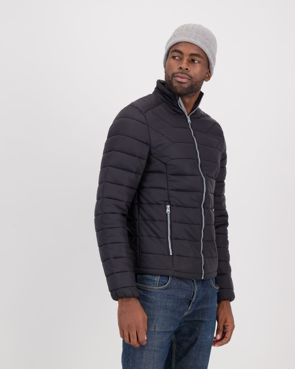 GiiLo Lifestyle Mens Dark Charcoal Short Puffer Jacket front - Shopfox