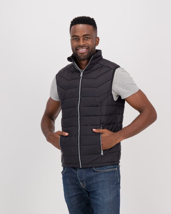 GiLo Lifestyle Mens Dark Charcoal Sleeveless Puffer Jacket - Shopfox