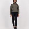 GiLo Lifestyle Ladies Wild Olive Green Tonal Short Puffer Jacket - 2 - Shopfox