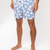 GiLo Lifestlyle Mens Grey Blue Daisy Swim Shorts - front - Shopfox