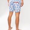 GiLo Lifestlyle Mens Grey Blue Daisy Swim Shorts - back - Shopfox