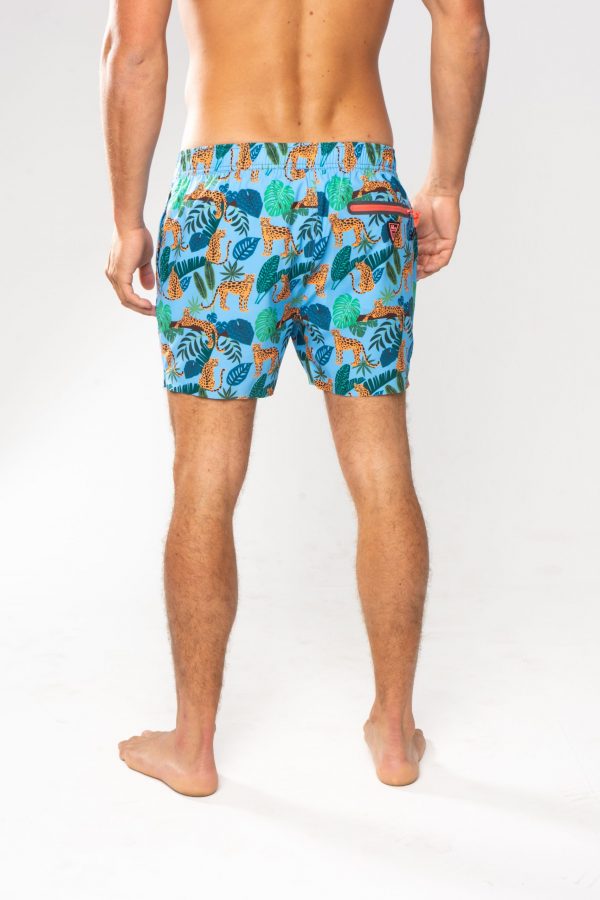 GiLo Lifestyle Mens Leopard Blue Swim Shorts - back - Shopfox