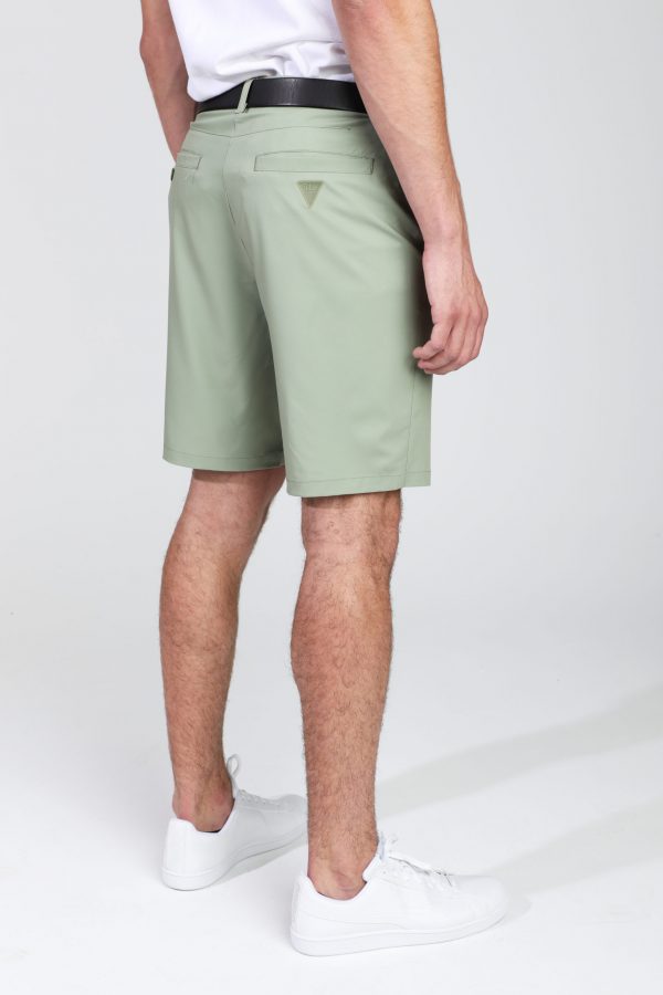 GiLo Lifestyle Mens Sage Green Hybrid Golf Shorts back - Shopfox