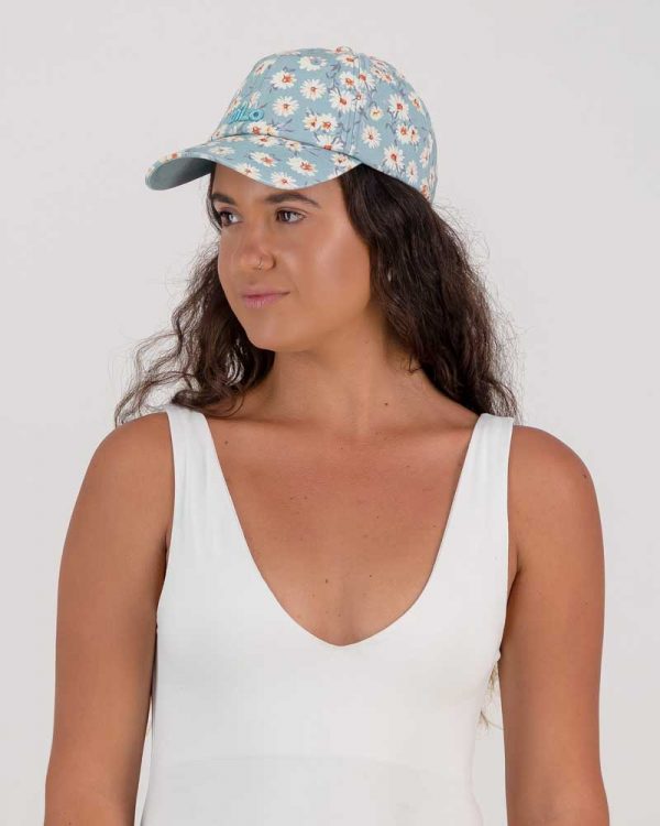 GiLo Lifestyle Ladies Sky Blue Daisy New Washed Chino Cap