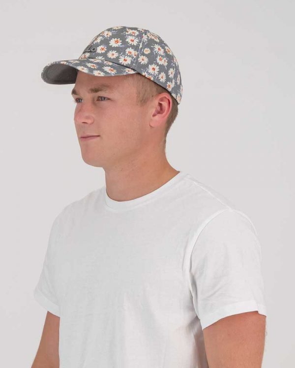GiLo Lifestyle Mens Grey Daisy New Washed Chino Cap