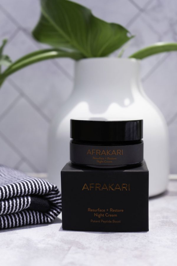 AFRAKARI - Resurface + Restore Night Cream - glass tub - Shopfox