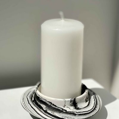 Casa Cosmos - Saturn Candle Holder - White Marble - Shopfox