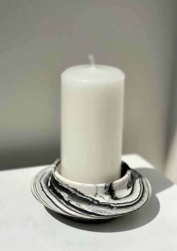 Casa Cosmos - Saturn Candle Holder - White Marble - Shopfox