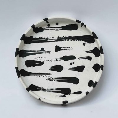 Casa Cosmos - Round Black & White Splat Tray - Shopfox