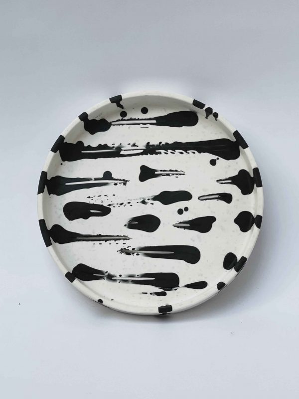 Casa Cosmos - Round Black & White Splat Tray - Shopfox