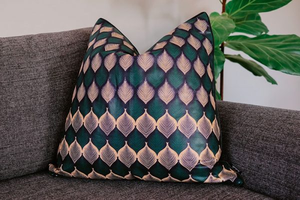 An African-inspired scatter cushion cover made using Ankara fabric by Skatush