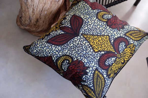 African-inspired scatter cushion cover using Ankara fabric by Skatush