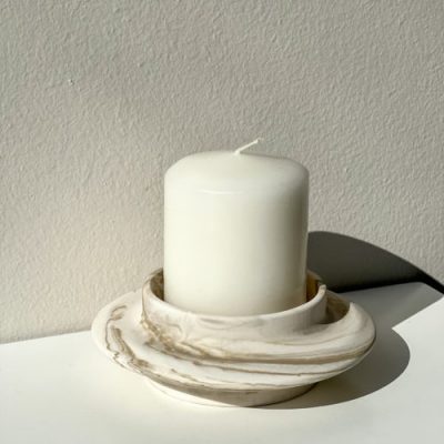 Casa Cosmos - Saturn finish candle holder - Sandstone - Shopfox