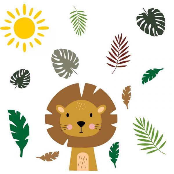 Stickit Designs - Lion in Leaves Wall Stickers - Shopfox