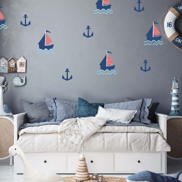 Stickit Designs - Sailboats Wall Stickers - Shopfox