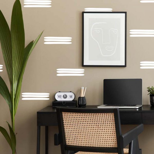 Stickit Designs - Long White Stripes Wall Stickers - Peel and Stick - Shopfox