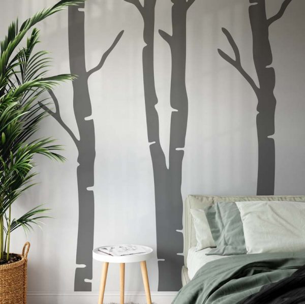 Stickit Designs - Dark Grey Trees Wall Stickers - Peel and Stick - Shopfox