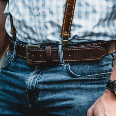 Wanderer Handcrafted Leather - Mens Leather Belt - Dark brown - Shopfox