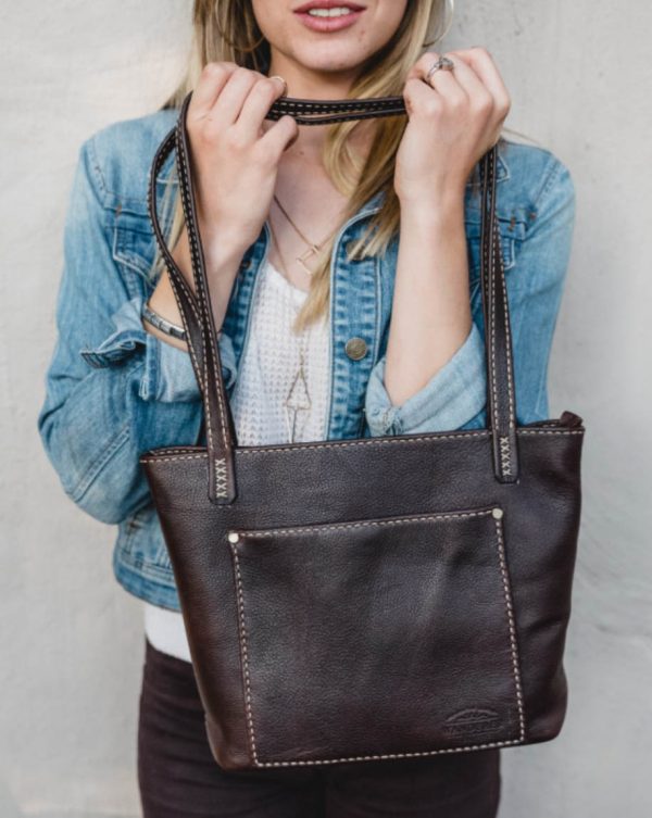 Wanderer Handcrafted Leather- Lilah Leather Handbag - Ebony - Shopfox
