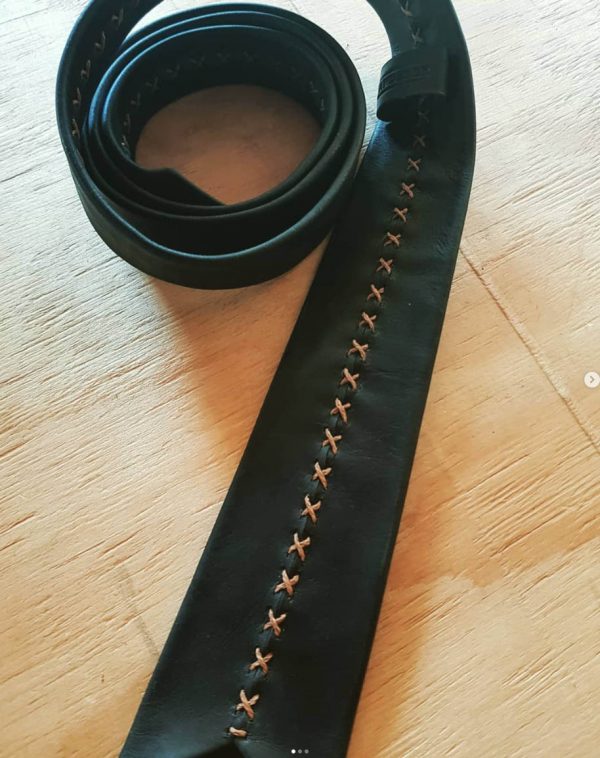 Wanderer Handcrafted Leather - Leather necktie - black - Shopfox