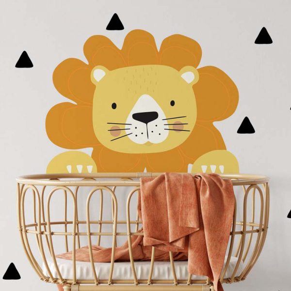Stickit Designs - Peeking Lion and Triangles Wall Stickers - Shopfox