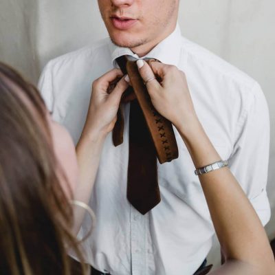 Wanderer Handcrafted Leather - Leather necktie - brown - Shopfox