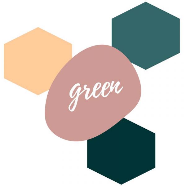 Stickit Designs - Green Hexagon W