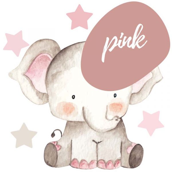 Stickit Designs - Pink Elephant and Stars Wall Stickers - Shopfox