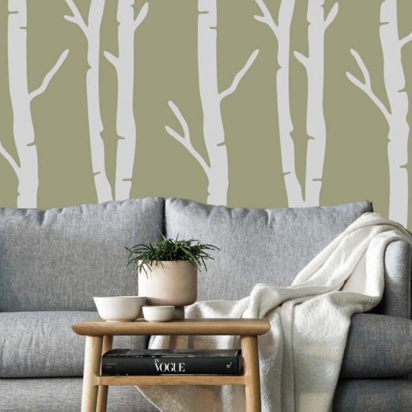 Stickit Designs -Light Grey Trees Wall Stickers - Peel and Stick - Shopfox
