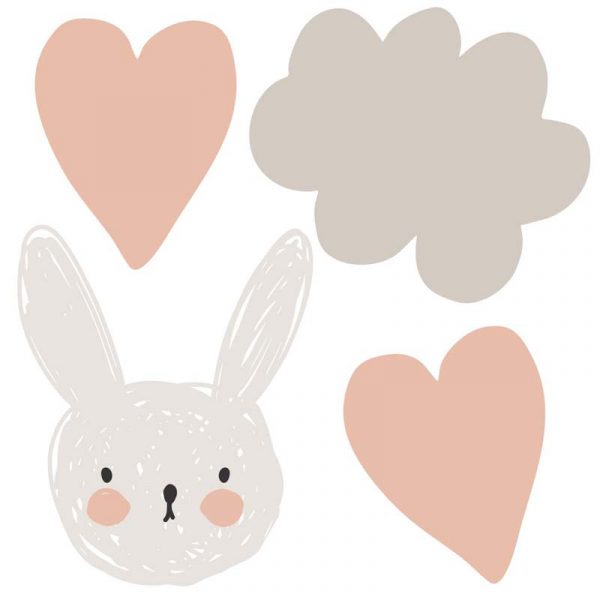 Stickit Designs - Clouds | Bunnies| Hearts Wall Stickers - Shopfox