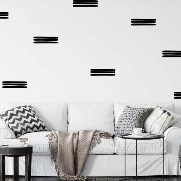 Stickit Desigs -Long Black Stripes Wall Stickers - Peel and Stick - Shopfox