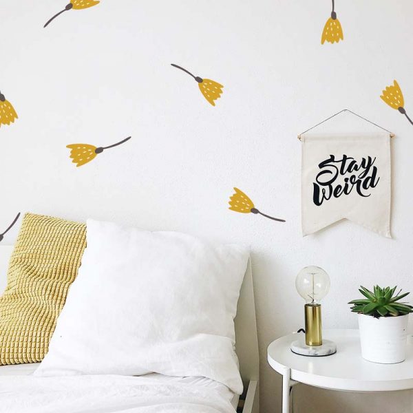 Stickit Designs - Yellow Flower Wall Stickers - Peel and Stick - Shopfox