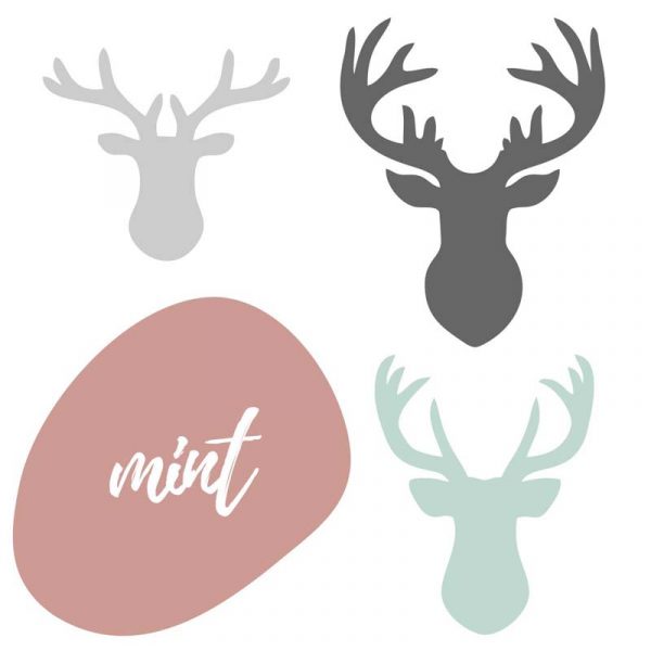 Mint Stickit Designs - Deer Heads Wall Stickers - Shopfox
