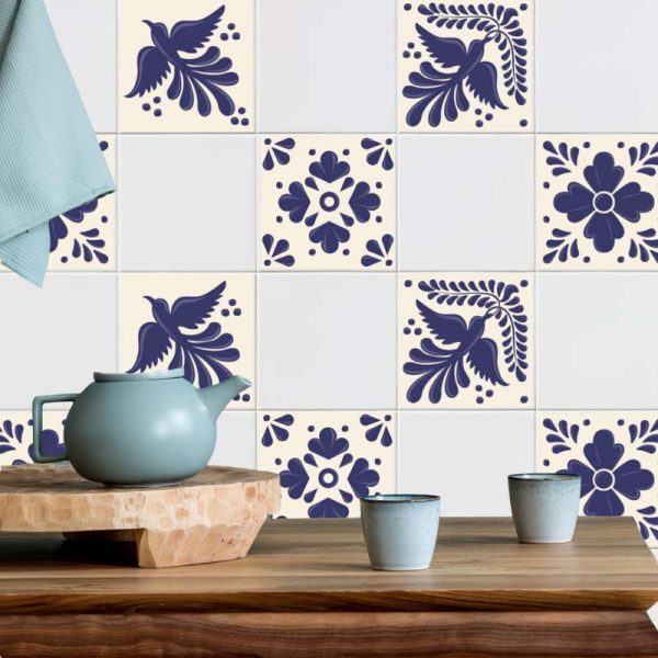 Stickit Designs - Navy Mexican Tile Stickers - Shopfox