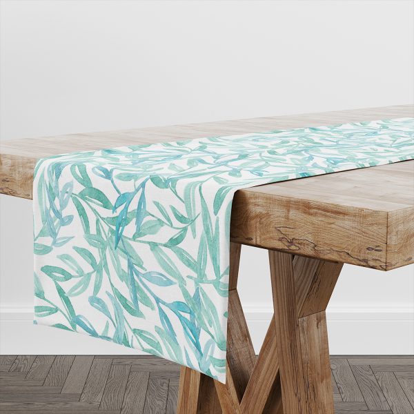 Stickit Designs - Turquoise Leaves PVC Table Runner - Shopfox
