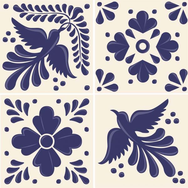 Stickit Designs - Navy Mexican Tile Stickers - Shopfox