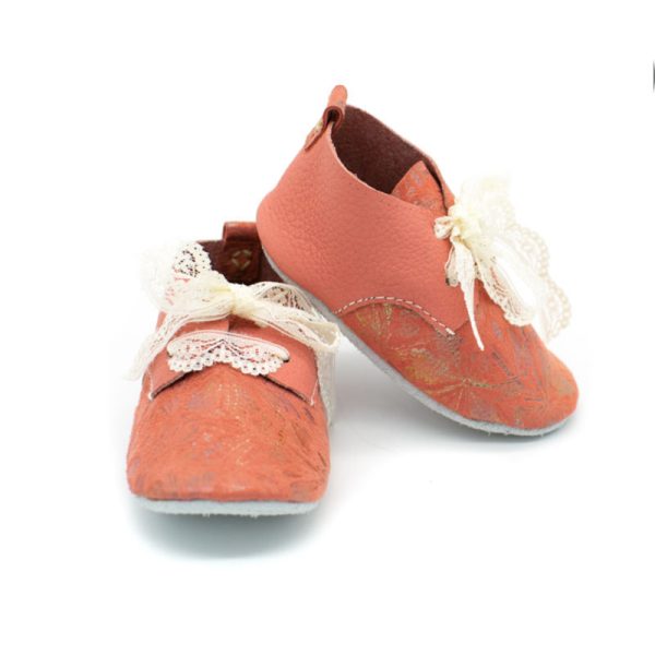 Wander Creations - Leah Baby Shoes - Rose & Coral - Shopfox
