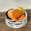 Planter, white marble design, ecoresin, acrylic resin, fruit bowl