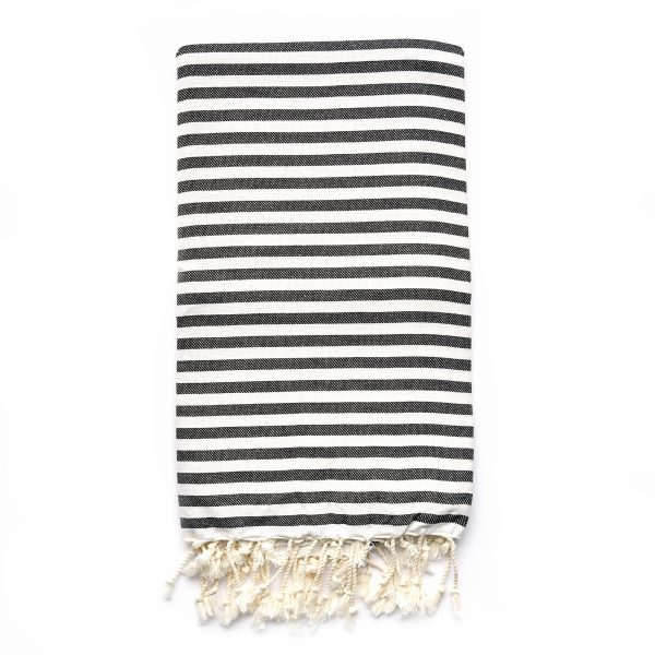 Le Comfie - Cizgili Turkish Towel - black - Shopfox