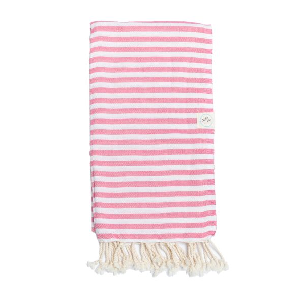 Le Comfie - Cizgili Turkish Towel - pink - Shopfox