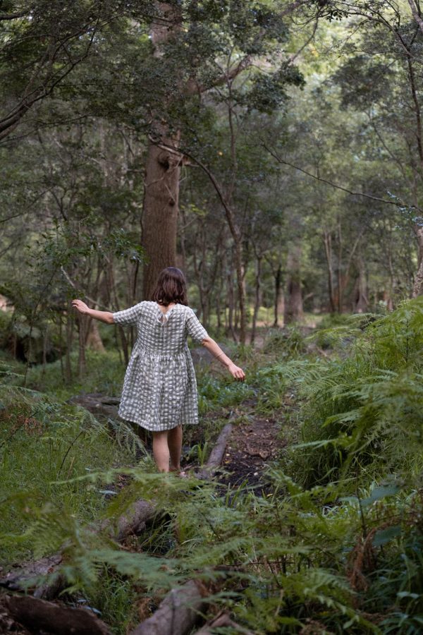 hōm - Frida Gingham Dress - Sage - Shopfox